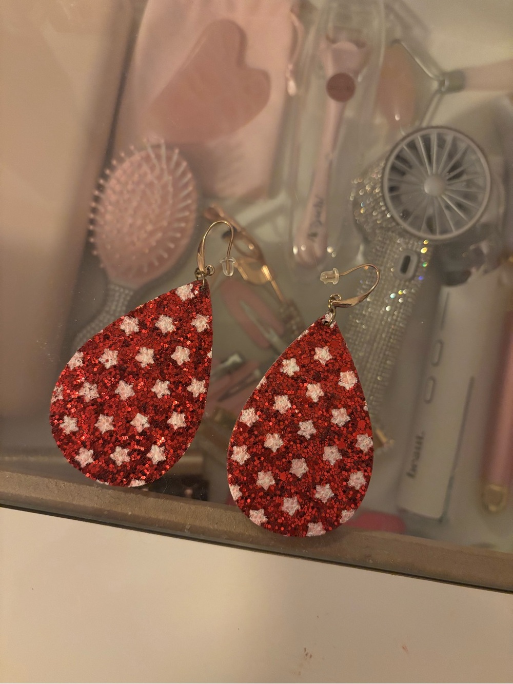 Never worn leather earrings